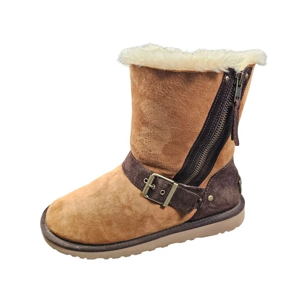 UGG Australia Blaise Womens Size 8 Classic Shearling Zip Boots 1003888 Chestnut